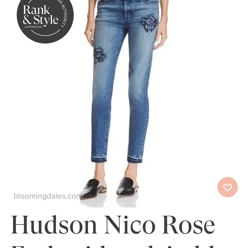 Hudson Jeans Blue Ankle Cropped Denim